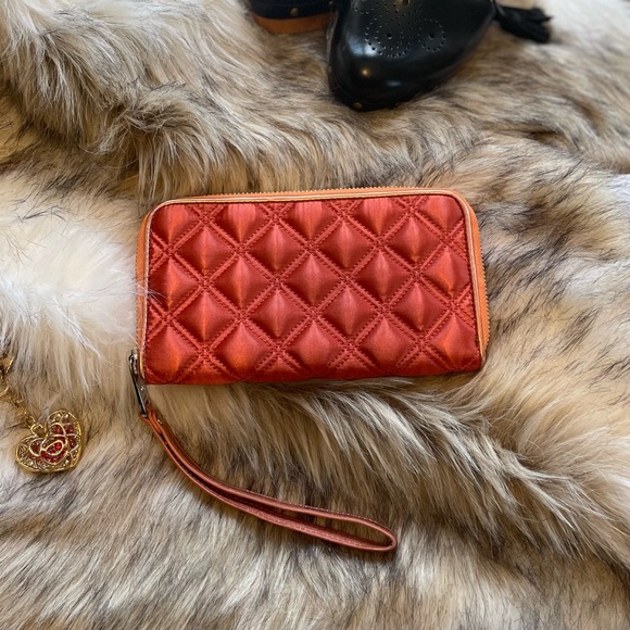 Marc Jacobs The Quilted Softshot Standard Continental Wallet Orange & Rose Gold - Picture 2 of 9